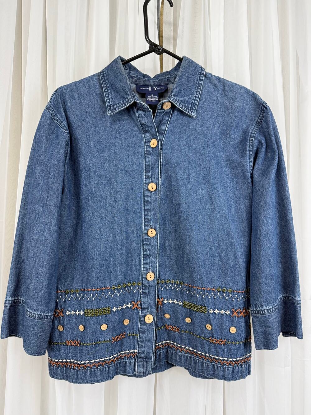 Embroidered top button up shirt / jacket
